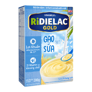 Bột Ăn Dặm RiDielac Gold Gạo Sữa - Hộp Giấy 200g