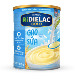 Bột Ăn Dặm RiDielac Gold Gạo Sữa - Hộp Thiếc 350g