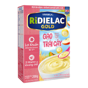 Bột Ăn Dặm RiDielac Gold Gạo Trái Cây - Hộp Giấy 200g