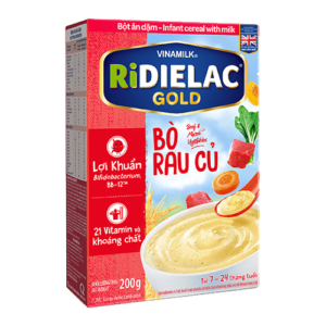 Bột Ăn Dặm RiDielac Gold Bò Rau Củ - Hộp Giấy 200g