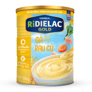 Bột Ăn Dặm RiDielac Gold Gà Rau Củ - Hộp Thiếc 350g