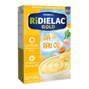 Bột Ăn Dặm RiDielac Gold Gà Rau Củ - Hộp Giấy 200g
