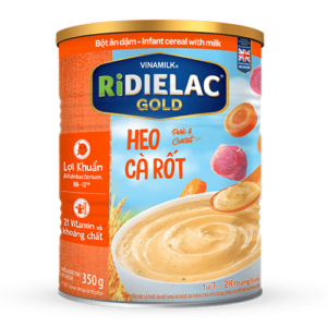 Bột Ăn Dặm RiDielac Gold Heo Cà Rốt - Hộp Thiếc 350g