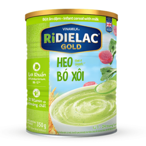 Bột Ăn Dặm RiDielac Gold Heo Bó Xôi - Hộp Thiếc 350g
