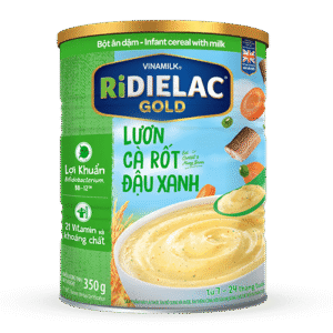 Bột Ăn Dặm RiDielac Gold Lươn Cà Rốt Đậu Xanh - Hộp Thiếc 350g