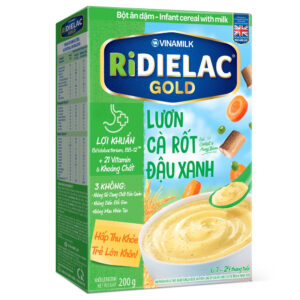 Bột ăn dặm Ridielac Gold lươn cà rốt đậu xanh 200g cho bé 7M-24M