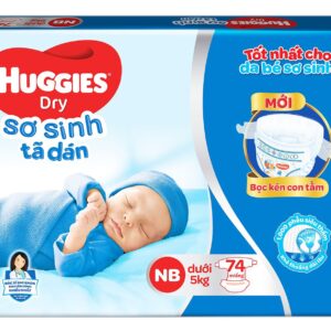 Bỉm - Tã dán sơ sinh Huggies size NB 74 miếng (Cho bé dưới 5kg)