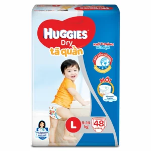 Bỉm - Tã quần Huggies Dry size L - 48 miếng (Cho bé 9 - 14kg)