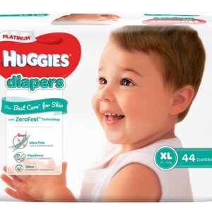 Bỉm - Tã dán Huggies Platinum siêu cao cấp size XL - 44 miếng (Cho bé 12 - 17kg)