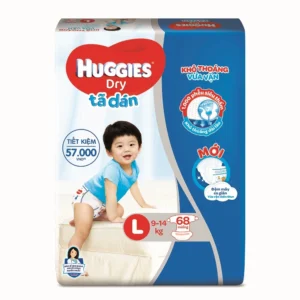 Bỉm - Tã dán Huggies size L - 68 miếng (Cho bé 8 - 13kg)