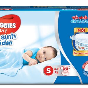 Bỉm - Tã dán Huggies size S - 56 miếng (Cho trẻ 4 - 8kg)