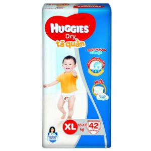 Bỉm - Tã quần Huggies Dry size XL - 42 miếng (Cho bé 12 - 17kg)